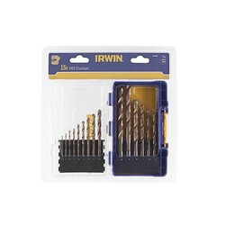 Set di 15 punte HSS TiN IRWIN da 1,5 mm, 2 mm, 2,5 mm, 3 mm, 3,5 mm, 4 mm, 4,5 mm, 5 mm, 5,5 mm, 6 mm, 6,5 mm, 7 mm, 8 mm,