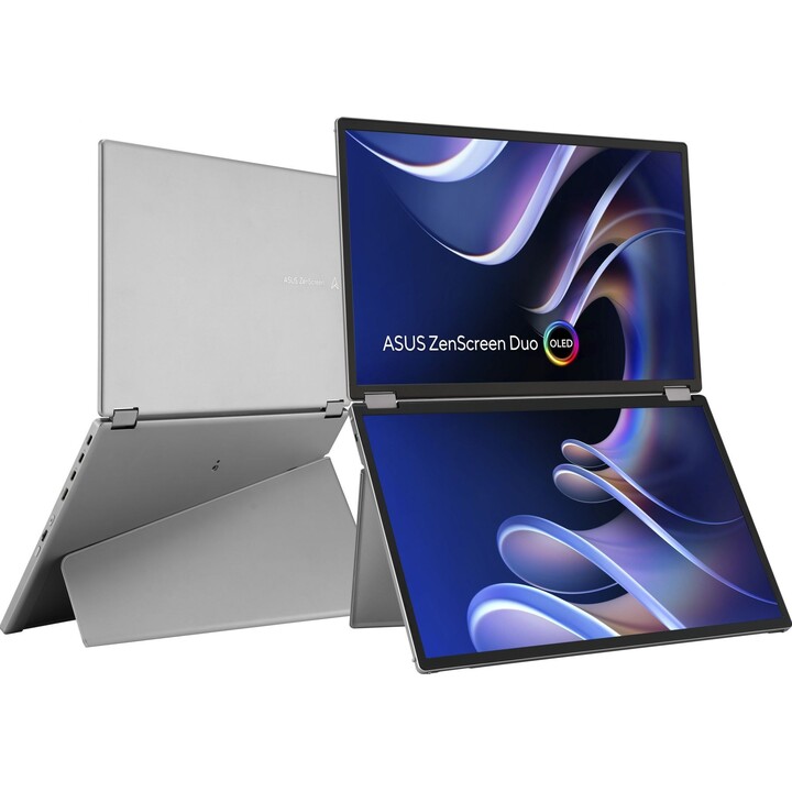 ASUS ZenScreen Duo OLED MQ149CD pantalla para PC 35,6 cm (14") 1920 x 1200 Pixeles WUXGA Plata