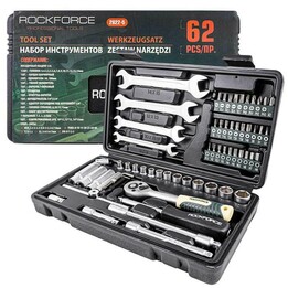 SET DI CHIAVI ROCKFORCE DA 1/4", 62 PEZZI.