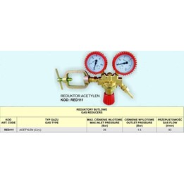 RED ACETYLENE REDUCER 111. RED111