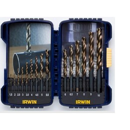 Set IRWIN TURBOMAX da 15 pezzi: 1,5 mm, 2 mm, 2,5 mm, 3 mm, 3,5 mm, 4 mm, 4,5 mm, 5 mm, 5,5 mm, 6 mm, 6,5 mm, 7 mm, 8 mm, 9 mm