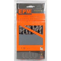 HSS Drill Bit Set for Metal 1-10mm 19 pcs.