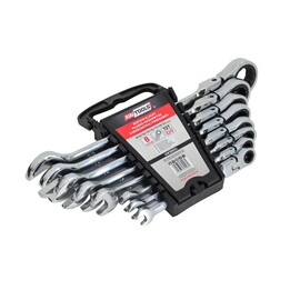 AW combination wrench with articulated arm KPL. 8 pieces from 8 to 22 mm.