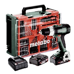 Juego de taladros de impacto Metabo SB 18 L, 2 baterías de 2,0 Ah + 74 ACC