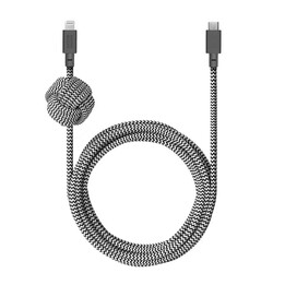 Cable de conector Lightning Native Union NCABLE-KV-CL-ZEB de 3 m, negro y blanco.