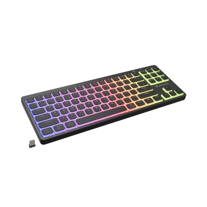 GENESIS Thor 430 TKL Teclado inalámbrico Juego USB + RF Wireless + Bluetooth QWERTY Inglés de EE. UU. UU. negro