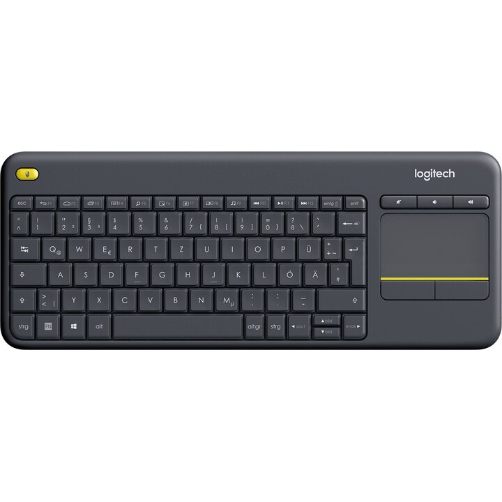 Tastiera wireless touch Logitech K400 Plus nera