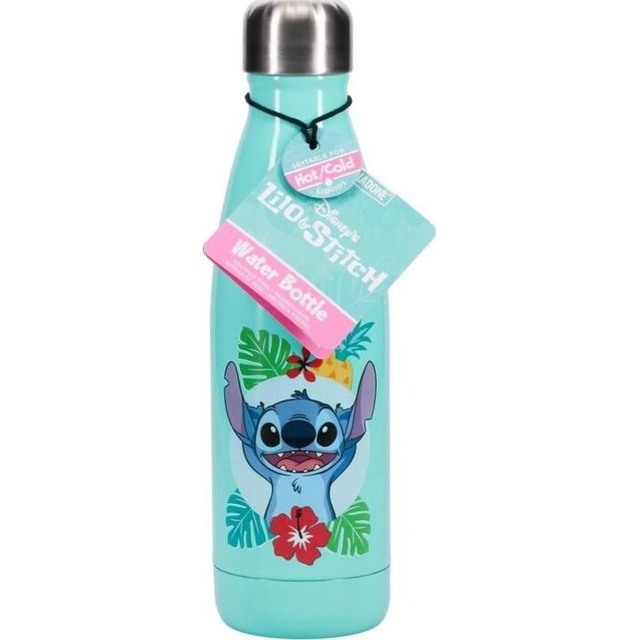 Paladone PP10960LS: botella de agua metálica reutilizable de Disney con el personaje Stitch