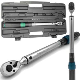 Chave dinamométrica RockForce de 3/8" com torque de 20 a 120 Nm, qualidade superior.