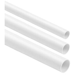 Tubo rígido y liso para cableado, color blanco, RL-20, 2 m (paquete de 25 unidades).
