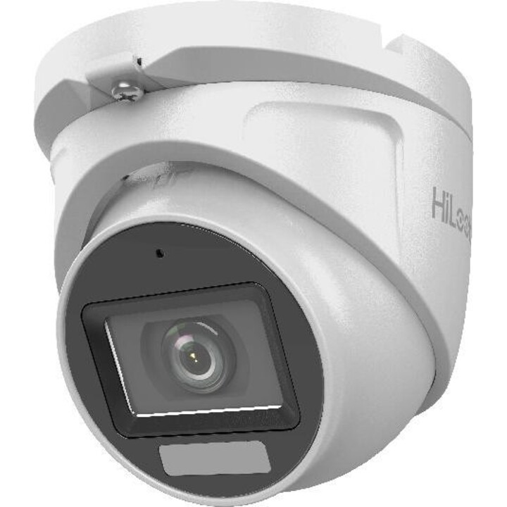 Cámara domo Hilook THC-T157-LMS 4 en 1 (2,8 mm) de 5 MP con luz híbrida inteligente y alcance de 30 m.