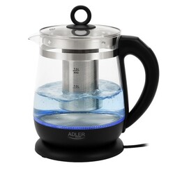 Bollitore in vetro da 1,5 l con infusore e controllo della temperatura | 1,5 l | LED | 60–100 °C | Adler