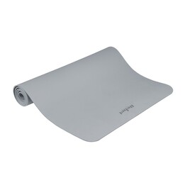 Esterilla de gimnasia para yoga, pilates y fitness, 200x90cm, 1cm de grosor, material TPE, gris, REBEL ACTIVE