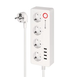 Regleta Kruger&Matz con 4 enchufes alemanes y 4 puertos USB de 2100 mA Connect P6 Tuya