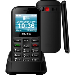 Blow S18D Téléphone pour seniors avec support Noir