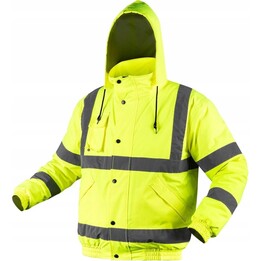 Chaqueta de trabajo de alta visibilidad, ligeramente acolchada, estilo bomber, amarilla, talla XXXL