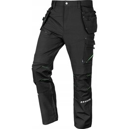 Pantaloni da lavoro Mix&Match, elasticizzati in quattro direzioni, con fondine, in Cordura, neri, taglia M