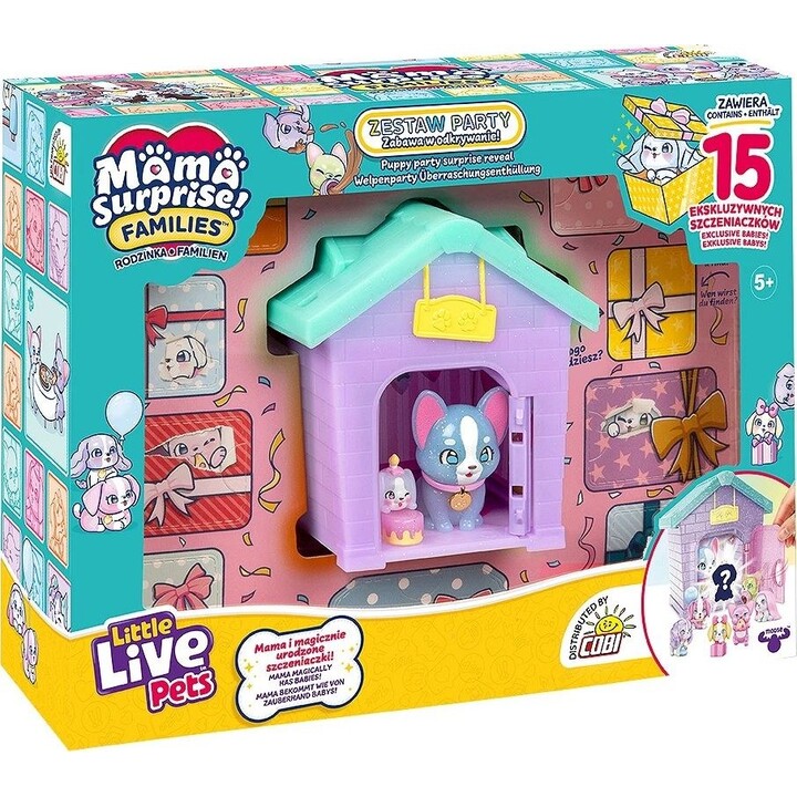 Conjunto de figuras Little Live Pets - Festa em casa para famílias e mães