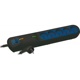 LF 2001A Surge Protector Power Strip, 3 Outlets, 5m, black
