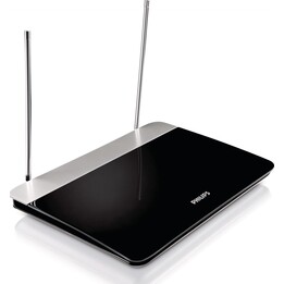 Indoor TV antenna with adjustable gain, 1.8 m coaxial cable, 75 Ohm, 3G/4G filter, DVB-T/T2, RED compliant
