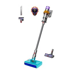 Aspirador de pó sem fio Dyson V15s Detect Submarine 2 em 1 para uso seco e úmido, sem saco, 0,77 L, níquel, amarelo
