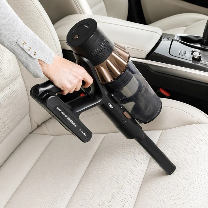 Taurus Homeland X9 Pro Pet & Car Cordless Stick Vacuum Cleaner, Battery Operated, Dry, HEPA, Bagless, 0.7 L, 615 W, Black/Br