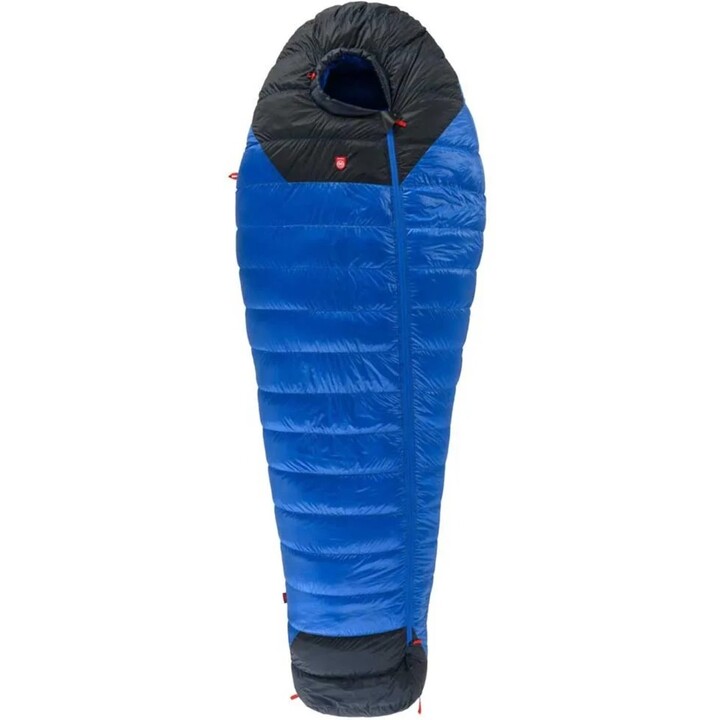 Saco de dormir Pajak 568743 Core 950 con plumón de pato, 180 cm, azul, cremallera a la izquierda