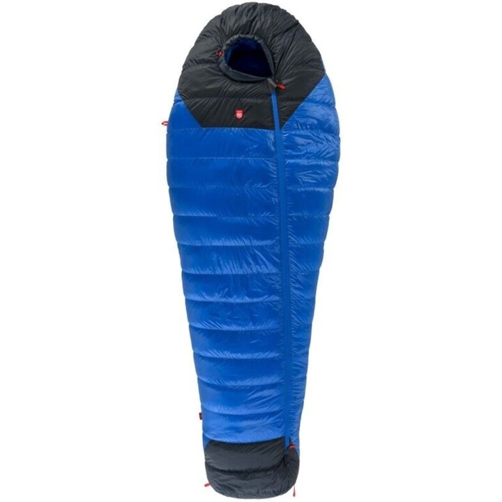 Saco de dormir Pajak 568743 Core 950 con plumón de pato, 180 cm, azul, cremallera a la izquierda