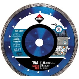 Lâmina de diamante Rubi 31933 TVA SuperPro para materiais duros, 125 x 22,2 mm
