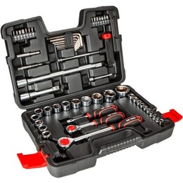 Topex 38D530 Socket Wrench Ratchet Tool Kit 1/4 1/2 53 Pieces