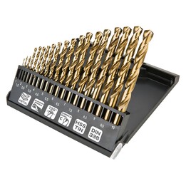 Punte da trapano per metallo HSS-TiN da 1,0-10,0 mm, set da 19