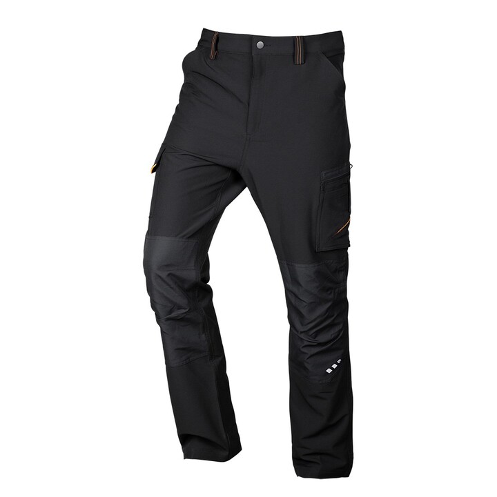 Pantalones de trabajo Mix&Match, elásticos en cuatro direcciones, negros y naranjas, talla XXL