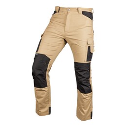 Mix&Match work trousers, made of canvas with Cordura reinforcements, beige and black, size XS