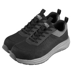 Sapatos de trabalho S1 SR, biqueira de aço, sola de EVA texturizada, tamanho 43.