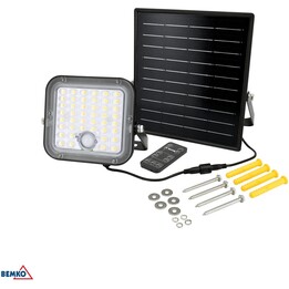BEMKO SOLPAR LED solar spotlight 10W 1500LM 3000/4000K IP65 Black PIR