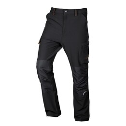 Pantaloni da lavoro Mix&Match, elasticizzati in quattro direzioni, neri e arancioni, taglia S