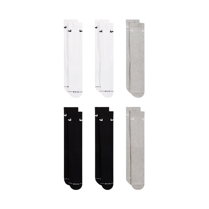 Chaussettes Nike Everyday Elevated 6 paires blanc, noir, gris HQ8021 903 38-42,5
