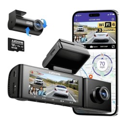 AZDOME M590 3 canali 2k anteriore 1080p interno abitacolo e dashcam posteriore