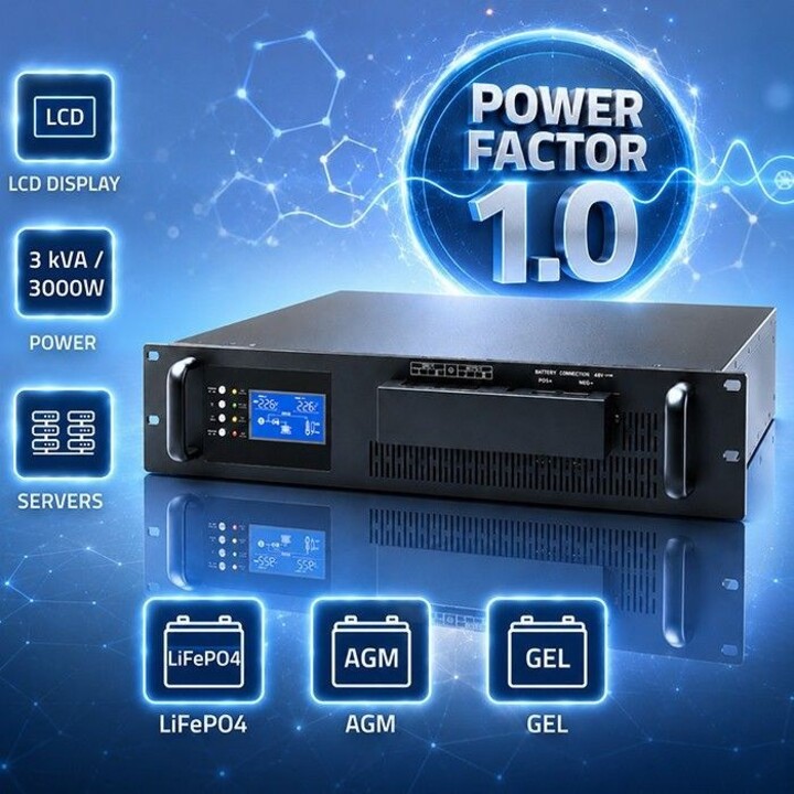 UPS de onda sinusoidal pura para RACK 3kVA 3000W PF1.0