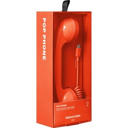 Teléfono móvil Native Union Pop Phone - Auricular USB-C con función para contestar y finalizar llamadas (alarma roja)