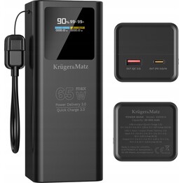 PowerBank Kruger&Matz 20000 mAh Li-ion 65W z funkcją QC oraz PD
