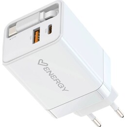 Energy Sistem Retractable Charger 20W GaN White