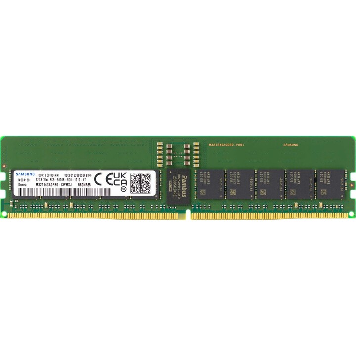 Samsung 32GB DDR5 1Rx4 5600 MHz PC5-44800 ECC Registered RDIMM Memory M321R4GA0PB0-CWM