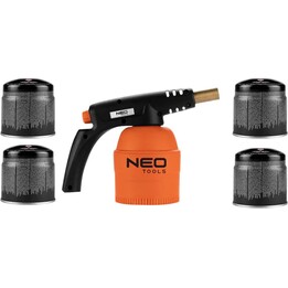 NEO Tools TOP-20-045 Cacciola a gas con 4 cartucce di butano da 190 g