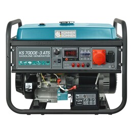 Könner & Söhnen KS 7000E-3 ATS Motor-Generator 5000 W 25 l Benzin Schwarz, Türkis