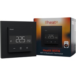 Termostato Wi-Fi Heatit WiFi6 negro mate de 3600 W y 16 A