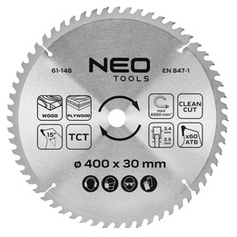 Lame de scie circulaire, carbure, 400 x 30 mm, 60 dents