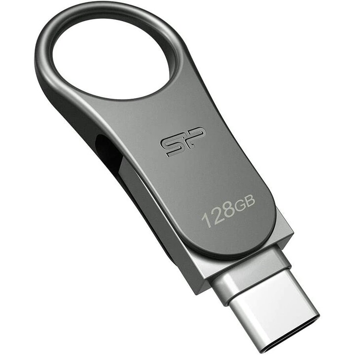 SP PENDRIVE OTG+USB 3,1 (USB/TIPO C) 128GB PLATA
