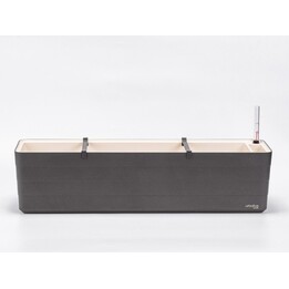 URBALIVE BERBERIS Selbstbewässernder rechteckiger Blumentopf 80 x 20 cm, grau