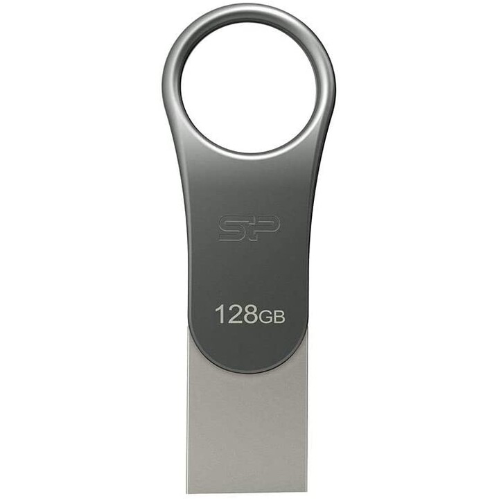SP PENDRIVE OTG+USB 3,1 (USB/TIPO C) 128GB PLATA